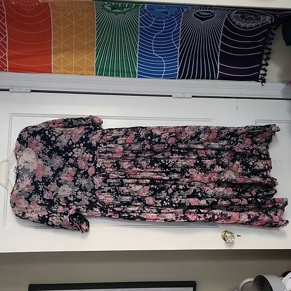 Papillon floral crinkle dress vintage from the 90s - Picture 9 of 14